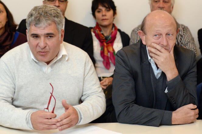 Christophe Madrolle et Jean-Luc Bennahmias, alors candidats MoDem pour les municipales de Marseille, en novembre 2013.