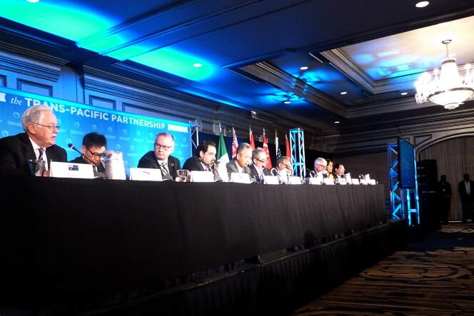 Les délégués de l'accord sur le Partenariat trans-pacifique à Atlanta, le 5 octobre.