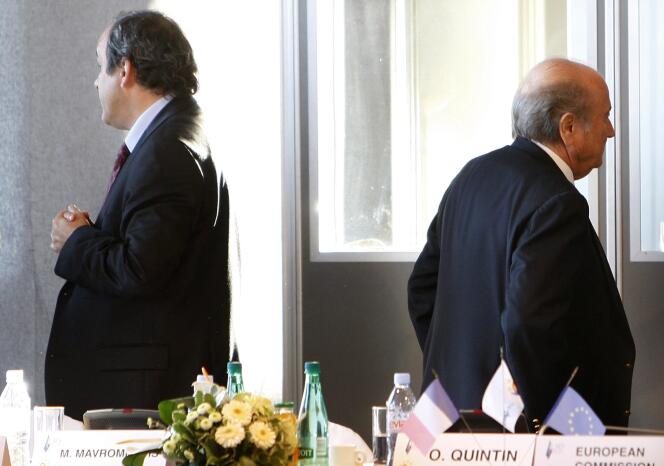 Michel Platini et Sepp Blatter, en 2008.