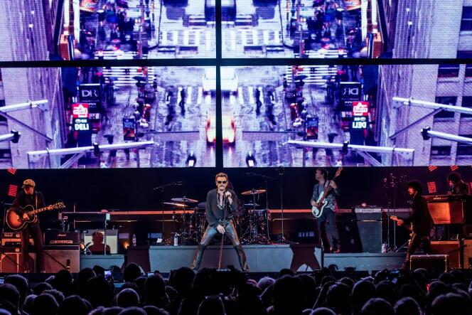 Johnny Hallyday, en concert le 9 octobre 2015, à Lille.