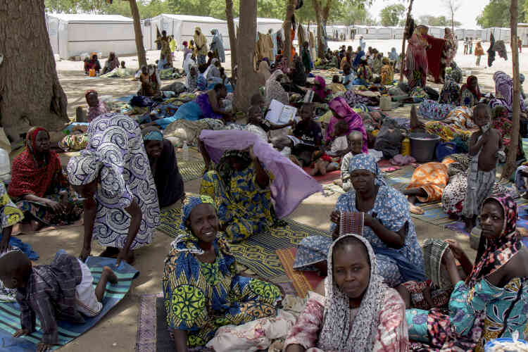 Camp de déplacés du Federal Training Centre à Maiduguri. Le conflit armé qui sévit dans le nord-est du Nigeria a fait des milliers de morts et a jeté plus de deux millions de personnes sur les routes.