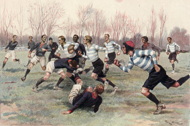 “Partido de campeonato en el parque Saint-Cloud”, entre el Stade français y el Racing Métro, en 1906.