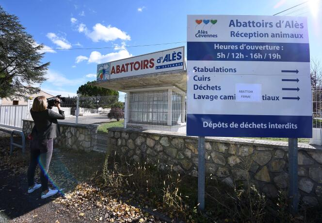 L'entrée de l'abattoir d'Alès le 15 octobre 2015.