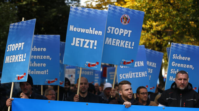 Manifestation d'extrême droite à Freilassing, le 17 octobre.