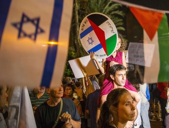 Rassemblement, place Rabin à Tel-Aviv, samedi 24 octobre, pour la paix avec les Palestiniens.