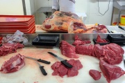 March 1, 2013 in the butcher shop of a supermarket in Besançon.