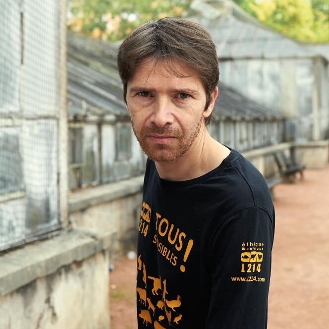 Sébastien Arsac, fondateur de l'association de défense des animaux d'élevage L214, à Lyon le 26 octobre 2015.