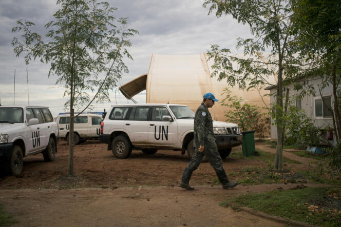 Un soldat de la Mission des Nations unies au Soudan du Sud, la Minuss,  
qui compte 12 000 casques bleus.