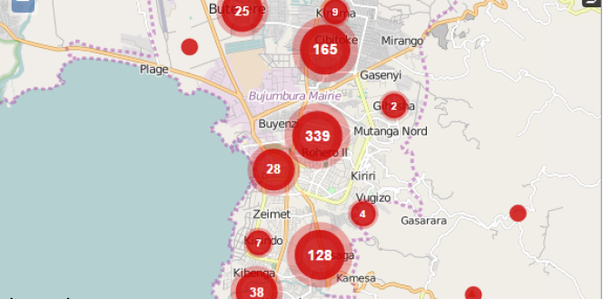 Les violences civiles à Bujumbura depuis avril 2015.