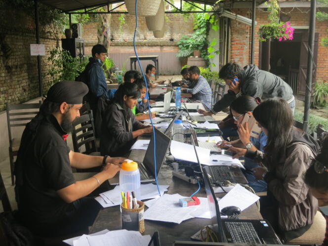 L'équipe de bénévoles de Quakemap à Katmandou.