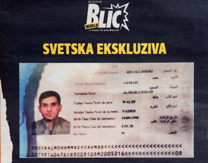 La « une » d’un magazine serbe montre le passeport syrien découvert près d’un des kamikazes au Stade de France.