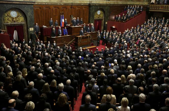 Les parlementaires français réunis en congrès à Versailles, le 16 novembre 2015.