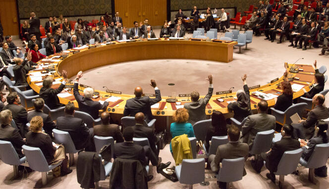 Les membres du Conseil de sécurité de l'ONU ont voté à l'unanimité la résolution française, le 20 novembre à New York.