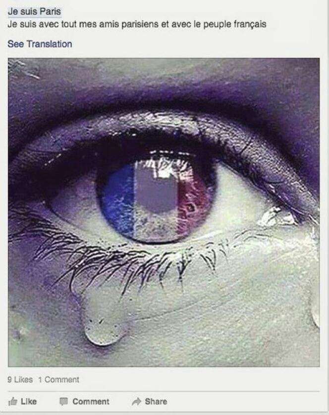 Messages de tristesse et de solidarité avec les victimes ont fleuri sur Facebook au lendemain des attentats.