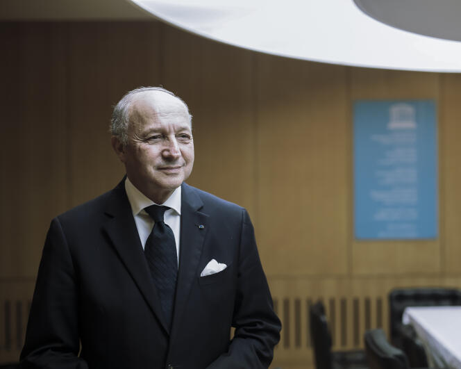 Laurent Fabius, ministre des affaires étrangères, à l'Unesco le 27 novembre.