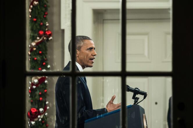 Barack Obama lors de son allocution télévisée sur le terrorisme le 6 décembre 2015.