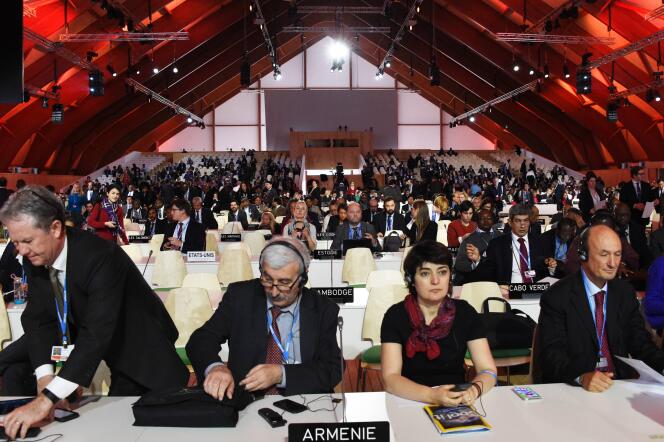 Session de la COP21, Le Bourget, 9 décembre 2015.  / AFP / DOMINIQUE FAGET