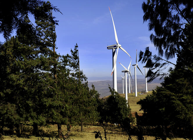 Des éoliennes sur les monts Ngong au Kenya, en 2010.