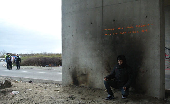 Une inscription réalisée par Banksy à Calais.