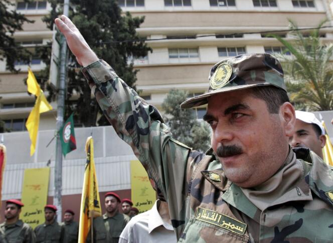 Samir Kantar après sa libération des prisons israéliennes, en 2008, lors d'un échange entre l'Etat hébreu et le Hezbollah.