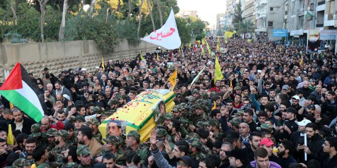 Le cercueil de Samir Kantar, le 21 décembre à Damas en Syrie.