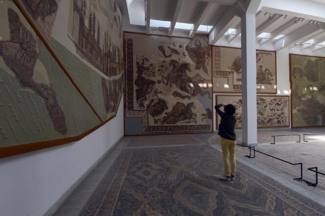 A tourist inside the Bardo Museum in Tunis in April 2015.  