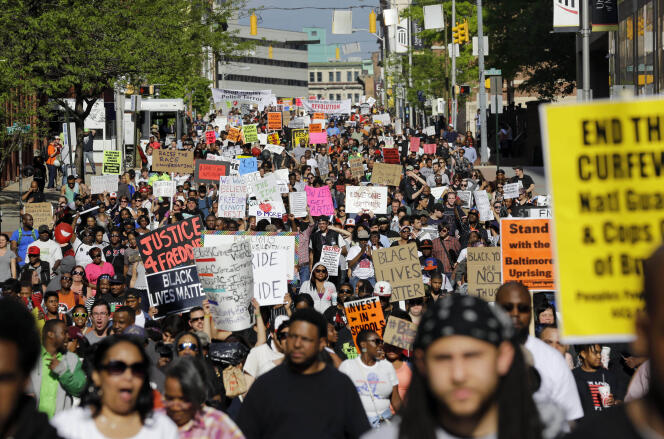 Manifestation contre la brutalité policière à Baltimore, le 2 mai.