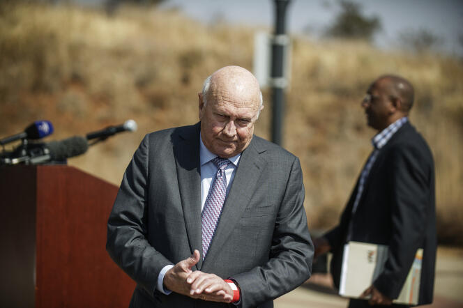 L'ancien dirigeant sud-africain, Frederik de Klerk, à Krugersdorp, le 29 juillet 2014.