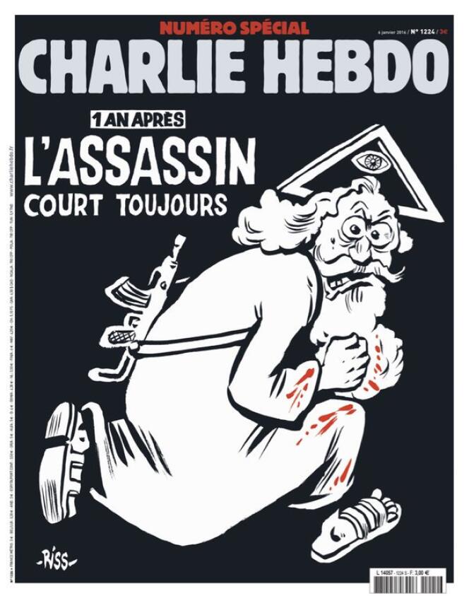 La « une » du numéro anniversaire de « Charlie Hebdo ».
