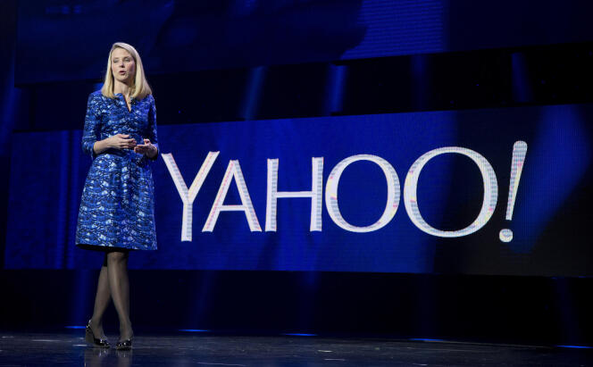 Marissa Mayer, la PDG de Yahoo!, lors d’une conférence en 2014.