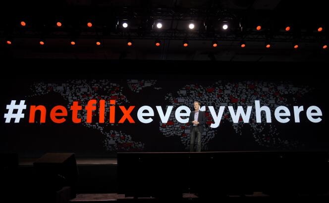 Le PDG de Netflix, Reed Hastings, lors de sa conférence au CES de Los Angeles, en janvier.