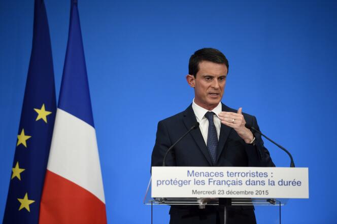 Manuel Valls, le 23 décembre 2015.