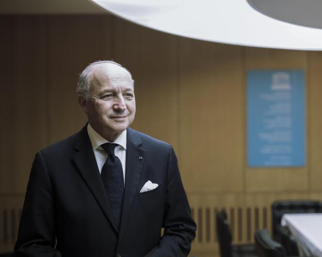 Laurent Fabius, le 27 novembre 2015, à l'Unesco à Paris.
