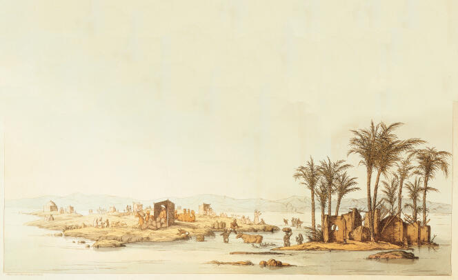 La crue du Nil, gravure du XIXe siècle.