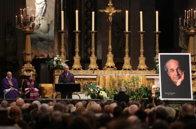 L'architecte Renzo Piano, jeudi 14 janvier, à l'église Saint-Sulpice, lors d'un hommage à Pierre Boulez.