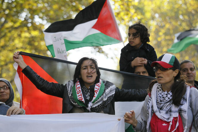A une manifestation propalestinienne appelant au boycott des produits israéliens en octobre 2015 à Paris.