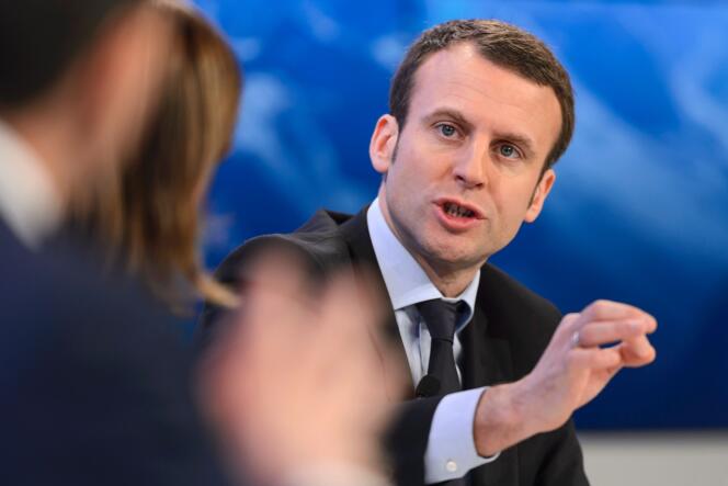 Le ministre français de l'économie Emmanuel Macron au Forum de Davos, le 22 janvier.