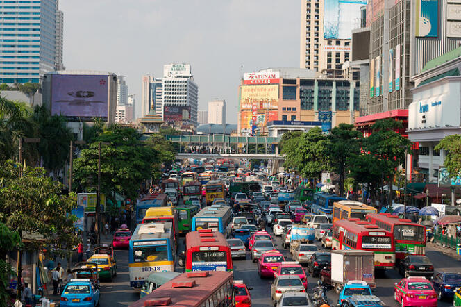 Embouteillages courants à Bangkok.