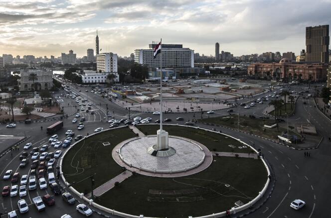 La place Tahrir au Caire le 24 janvier 2016, veille du cinquième anniversaire de la révolution égyptienne.