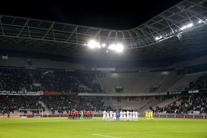 Match entre Nice et Lyon, à l'Allianz Riviera, le 20 novembre 2015.