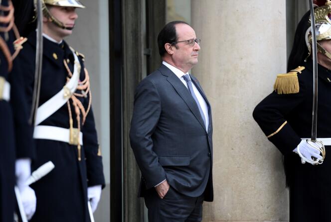 Le Président de la République François Hollande à l'Elysée le 28 janvier 2016.