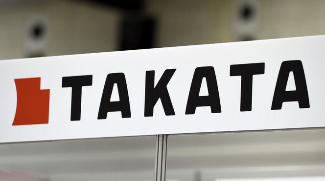 Logo de l’ancien équipementier automobile japonais Takata, aujourd’hui disparu, fabricant des airbags défectueux.