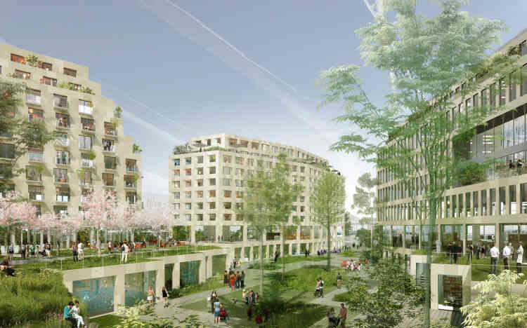 Ces actuels entrepôts de la ville de Paris, situés au 198, rue d’Aubervilliers (Paris 19e), vont être réappropriés pour créer un quartier entier « zéro carbone ». Les lieux feront la part belle à un paysage vert.