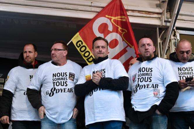 Manifestation des anciens employés de Goodyear à Paris, le 4 février 2016.