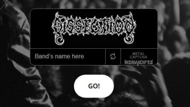 Metal Captcha propose aux internautes de déchiffrer les noms de groupes de musique métal.