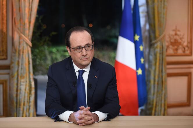 François Hollande, jeudi 11 février, à l’Elysée lors de son intervention télévisée.