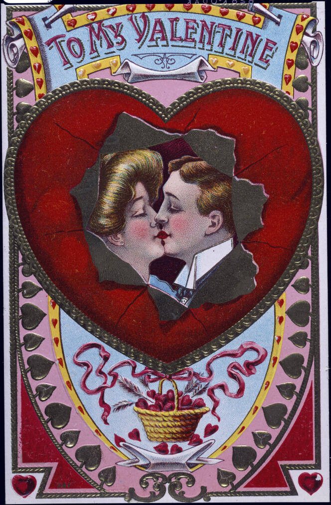 Carte de la Saint Valentin datant de 1908.