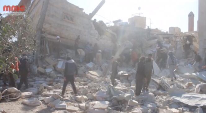 Capture vidéo de l’hôpital de MSF visé par des frappes aériennes le 15 février 2016, à Marat Al-Numan, en Syrie.