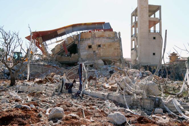 Ce qu'il reste de l'hôpital tenu par MSF dans la province du nord de la Syrie, après le bombardement le 15 février.