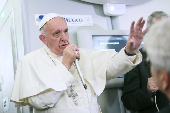 Le pape François a son retour du Mexique, le 17 février.